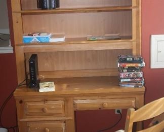 OAK HUTCH / DESK  ~ 2 PIECE