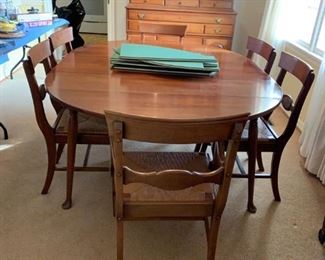 #8 Pennsylvania House Table w/2 leaves & 6 chairs 24-73x54x29 $375.00