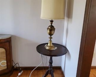 corner table and lamp