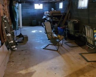 patio set in basement