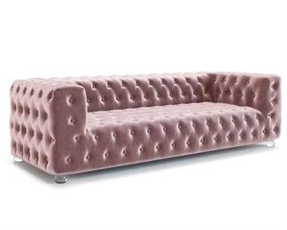 Willa Arlo Iain Pink Tufted Chesterfield Style Sofa