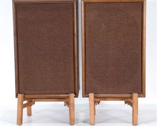 Pair Quadraflex Mid Century Modern Speakers W Stands