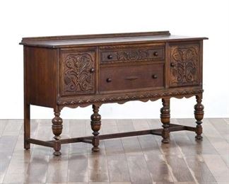 Carved Gothic Revival Sideboard Buffet