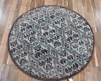 8'X8' Handmade Mint & Coca Round Area Rug
