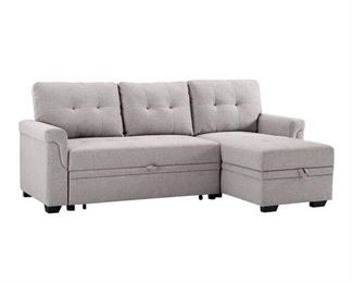 Ebern Whitby Reversible Sleeper Sectional In Light Gray