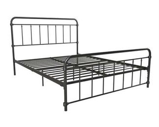 Andover Mills Matheney Matte Black Platform Bed, Queen