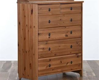 Country Farmhouse Knotted Pine Tall Dresser