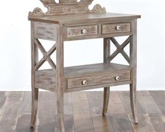 Carved French Provincial Console Table W Crown Detail