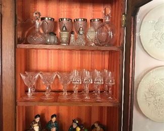 Pressed &  cut glass , Royal Doulton figurines