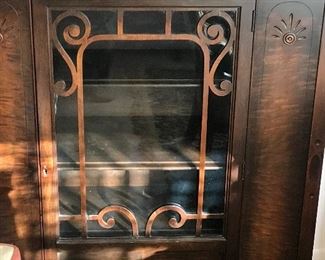 Antique cabinet w/glass door & fret work