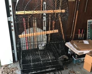 Large bird cage on stand