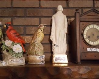 Decanters and mantle clock