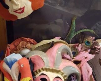 Masks, cloth, wooden, paper mache