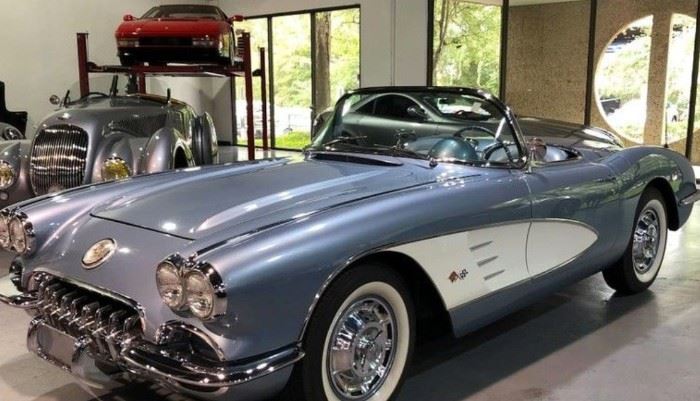 1959 Corvette Convertible in Frost Blue!  To register for this and all the other items in this sale, please visit: www.aikenvintage.hibid.com