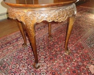 Carved Mahogany Chippendale Ball & Claw Round Table
