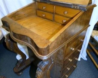 VIEW 3 INSIDE WALNUT DAVENPORT DESK