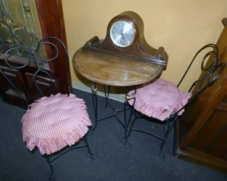 3PC. IRON ICE CREAM TABLE & CHAIR SET