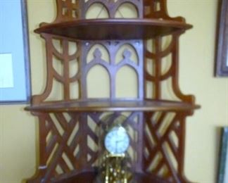 UNUSUAL WALNUT HANGING SHELF