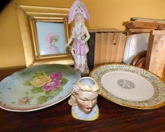 EARLY HAND DECORATED PORC. & CHINA