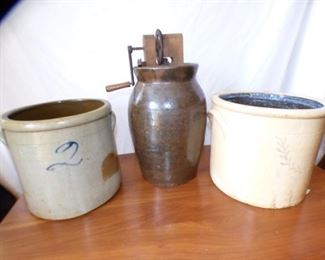POTTERY CROCKS/CHURNS