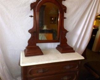 VIEW 2 VICTORIAN MARBLE TOP DRESSER