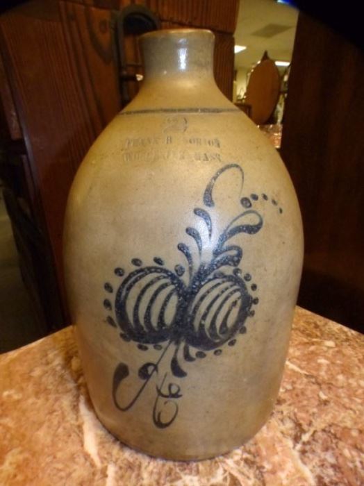 2G. FRANK NORTON BLUE DECO SALT JUG  