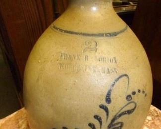 2G. FRANK NORTON BLUE DECO SALT JUG