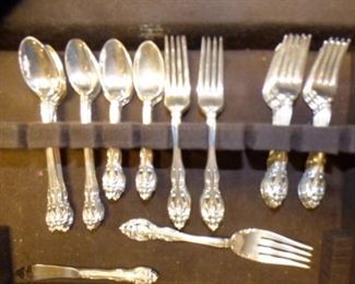 VIEW 3 CLOSEUP STERLING SPOONS & FORKS