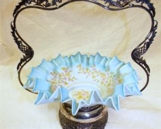 1800'S HAND PAINTED BRIDES BASKET