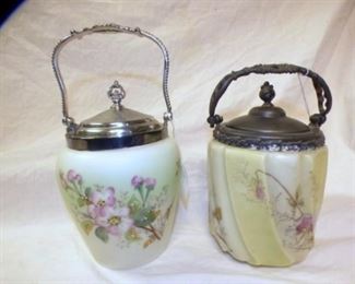 EARLY WAVECREST VICTORIAN BISCUIT JAR
