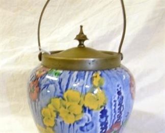 ENGLISH DELPLIUM BISCUIT JAR