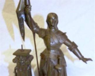 VIEW 2 CLOSEUP BRONZE FIGURE W/FLAG