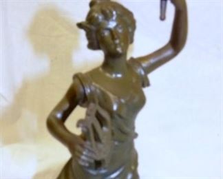 VIEW 2 CLOSEUP BRONZE STATUE W/TORCH