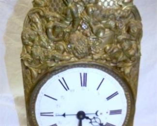 EARLY ORNATE DECORATE FRENCH PORC. FACE CLOCK