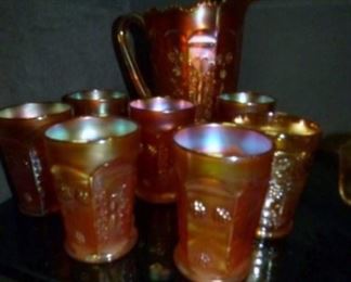 CARNIVAL GLASS WATER SET