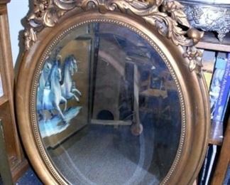 GOLD GUILDED BEVELED ENTRANCE MIRROR