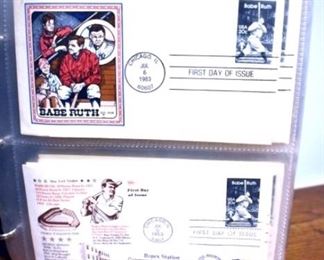 EARLY FIRST DAY COVER BASEBALL STAMPS