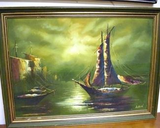 28X38 OIL ON CANVAS SIGNED D. ALLEN