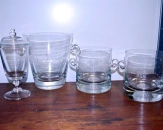 1980'S ETCHED CYRSTAL GOLF TOURNAMENT TROPHIES