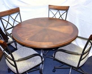 5PC. TABLE SET W/IRON & WOOD