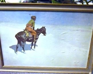 23X33 FREDRICK REMINGTON OIL ON CANVAS