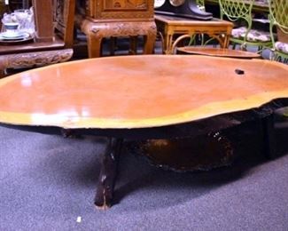 35X74 1940'S HANDMADE LOG TABLE