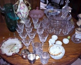 EARLY STEMWARE/POTTERY/OTHER