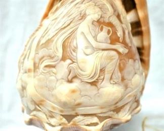 VIEW 2 CARVED SHELL ART LAMP
