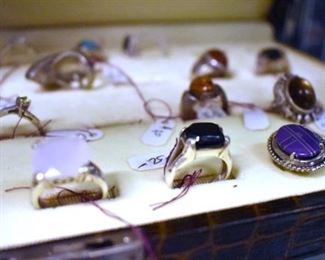 EARLY COSTUME JEWELRY RINGS