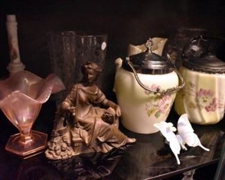 BRONZE & EARLY BISCUIT JARS