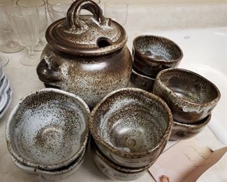 Handmade Pottery Soup Terrine and bowls