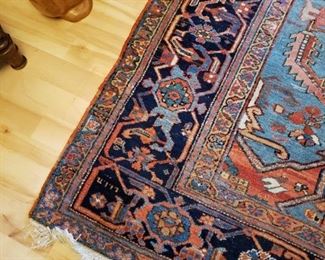 Very Large Handwoven Semi-Antique/Vintage Wool Persian Carpet with Signature and Date - approximately 9 x 12. Absolutely beautiful color... and some wear.