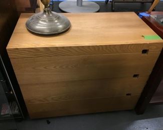 modern blonde 3 drawer nightstand