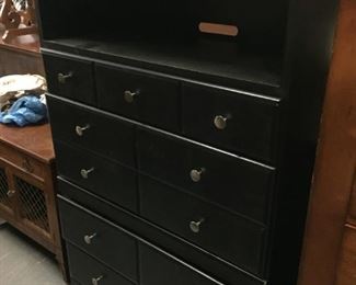 black dresser or TV stand